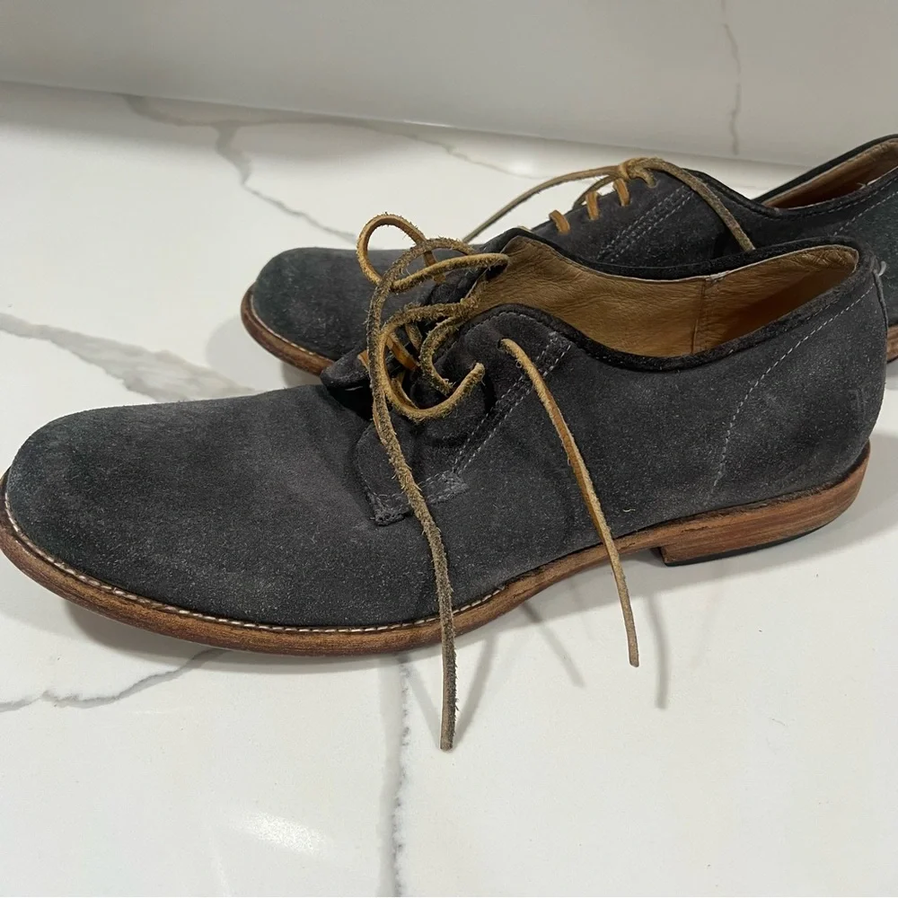 Frye Men's Gray Suede oxford Lace-Up Shoes‎ size 10 D casual dress shoes